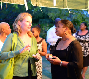 Candis Niles from the Anguilla Tourist Board and I at the Governor of Anguilla's Welcome