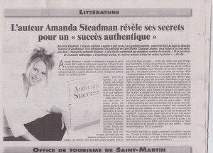 Book Launch Article in French in SXM Week Oct 1st 2013